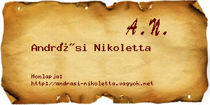Andrási Nikoletta névjegykártya