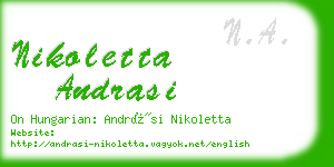 nikoletta andrasi business card